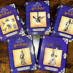 Hallmark Harry Potter Pewter Ornament 5 Dumbledore Hedwig Charms Hermione Wand